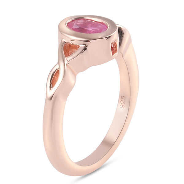 Premium Ilakaka Rosa Saphir Solit&auml;r-Ring, 925 Silber ros&eacute;vergoldet, 1,09 ct. image number 5