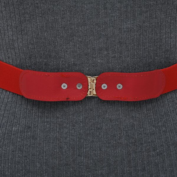 Gewebter G&uuml;rtel mit Metallschnalle, rot image number 5