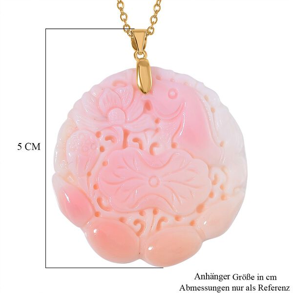 Natürlicher Rosa Königsmuschel Anhänger mit Kette ca. 50 cm, 925 Silber vergoldet image number 4