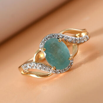 Grandidierit und Zirkon Ring 925 Silber vergoldet  ca. 1,43 ct