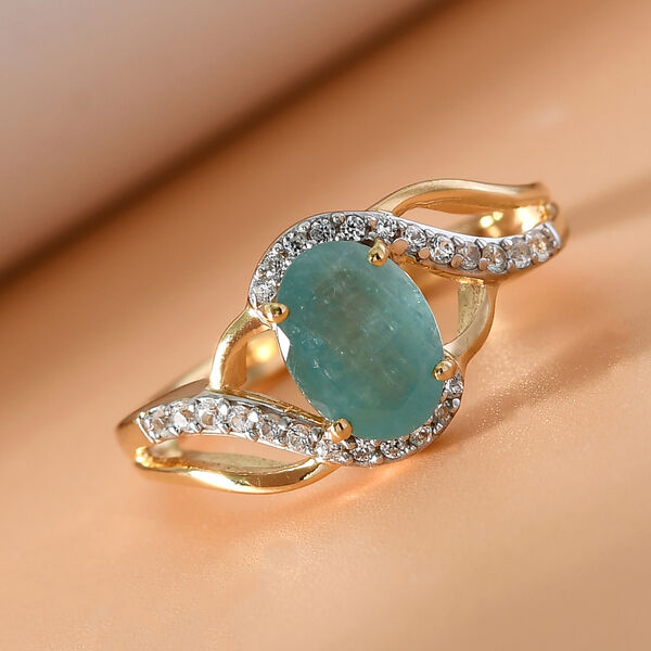 Grandidierit und Zirkon Ring 925 Silber vergoldet  ca. 1,43 ct image number 2