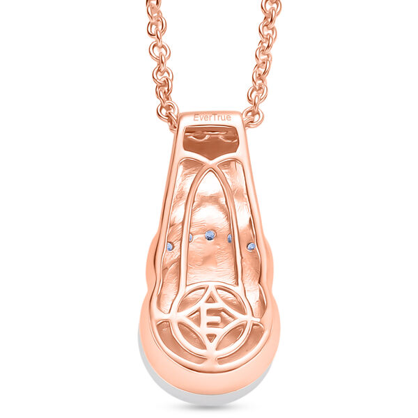 EverTrue S&uuml;&szlig;wasser Perle und Zirkon Anh&auml;nger mit 50cm Kette in Ros&eacute;goldton image number 5