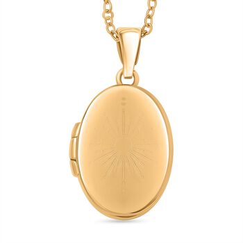 Sonnenstrahlmotiv Medaillon-Anh&auml;nger mit Kette, Messing, ca. 45 cm + 5 cm Extender, ca. 6,34g