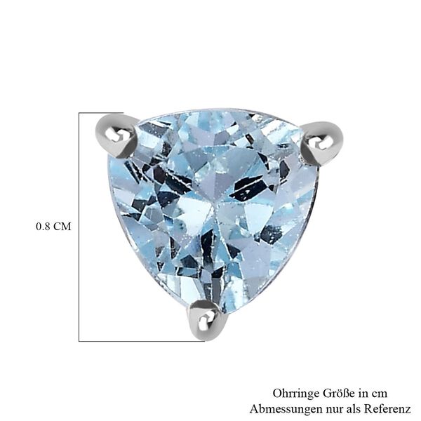 Himmelblaue Topas-Solit&auml;r-Ohrringe - 1,77 ct. image number 5