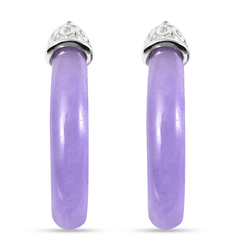 Lila Jade-Creolen, 925 Silber rhodiniert, ca. 13,90 ct image number 0