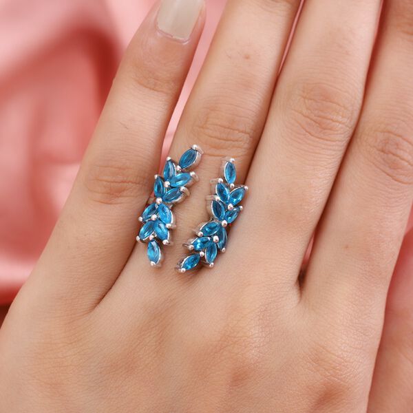 Neon Apatit Ring 925 Silber Platin-&Uuml;berzug image number 3