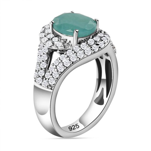 AA Grandidierit und Zirkon Halo Ring in Silber image number 5