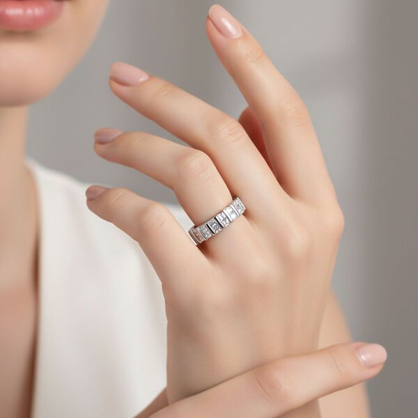 LUSTRO STELLA wei&szlig;er Zirkonia Eternity Ring image number 2