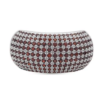 Roter Granat Ring, 925 Silber rhodiniert (Gr&ouml;&szlig;e 21.00) ca. 0,37 ct