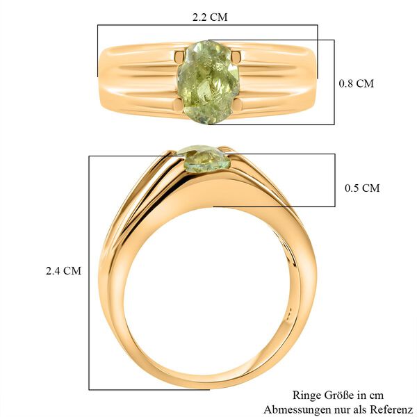 AAA Sphen Ring 925 Silber vergoldet (Gr&ouml;&szlig;e 18.00) ca. 1,00 ct image number 5