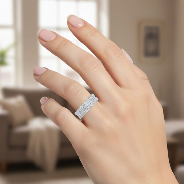 LUSTRO STELLA - Weißer Zirkonia Ring 925 Silber rhodiniert (Größe 20.00) image number 2