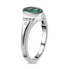 Kagem Sambischer Smaragd, Weißer Zirkon Ring 925 Silber platiniert (Größe 17.00) ca. 0.82 ct image number 4
