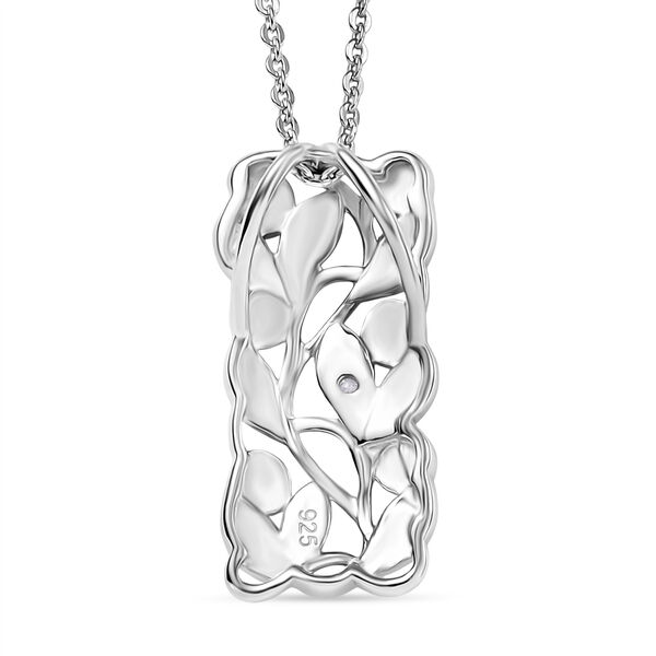 ALLORO platinierter Silber-Anhänger mit Diamantakzenten und 50cm Kette image number 5