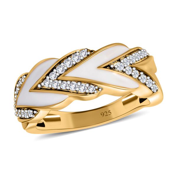 Diamant-Ring, 925 Silber Gelbgold Vermeil  ca. 0,25 ct image number 4