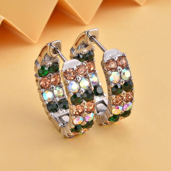 Mehrfarbige Kristall-Ohrringe - 10 ct. image number 2