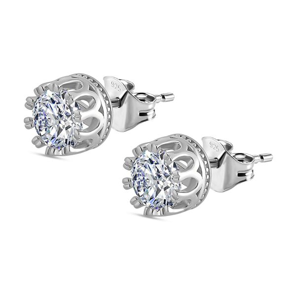 Moissanit Ohrringe, 925 Silber rhodiniert - 2 ct. image number 4