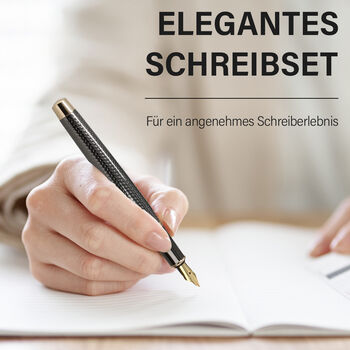 2er-Set F&uuml;llfederhalter und Tintenschreiber, schwarz