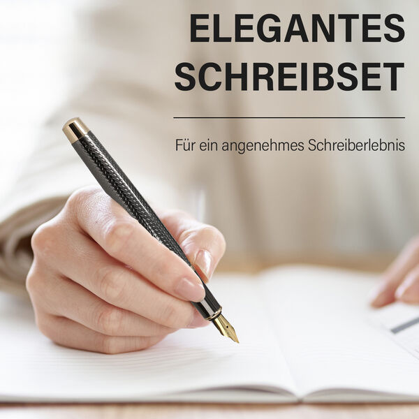 2er-Set F&uuml;llfederhalter und Tintenschreiber, schwarz image number 2