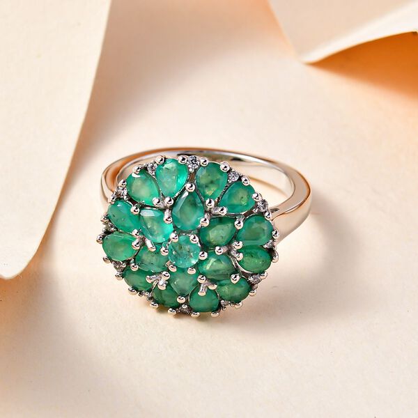 Kagem sambischer Smaragd und Zirkon-Ring - 2,45 ct. image number 2