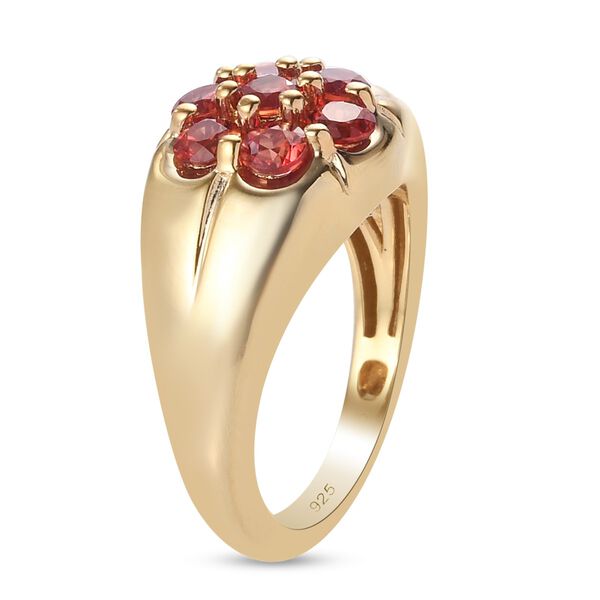 Roter Saphir Ring 925 Silber 585 Vergoldet image number 5