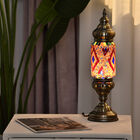 Handgefertigte orientalische Mosaik Glas Tischlampe - Zylinderform, Größe 13x13x40 cm, Orange image number 1