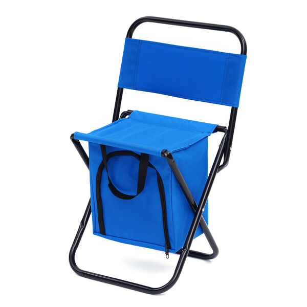 Campingstuhl mit eingebauter K&uuml;hltasche, 32x27x34 cm, Blau