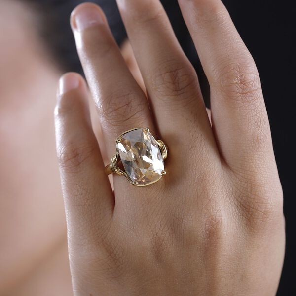 J Francis gefertigt mit SWAROVSKI- Goldener Schatten-Swarovski-Kristall-Ring image number 3