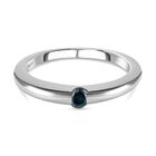 Blauer Diamant-Solitär-Ring, 925 Silber platiniert, 0,12 ct. image number 0