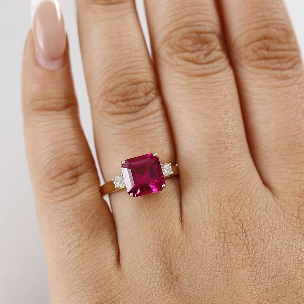 LUXURIANT DIAMOND- zertifiziert und gepr&uuml;ft AAA Labor Bixbit und Labor Diamant Ring in 417 Gold - 3,45 ct. image number 2