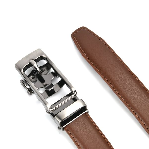 Automatik-Schnallen Lederg&uuml;rtel, Braun image number 10