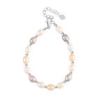 Mehrfarbige Süßwasser Perle Armband ca. 16.5 cm + 3.5 cm Extender, Nickelfreies Messing, Silberfarben