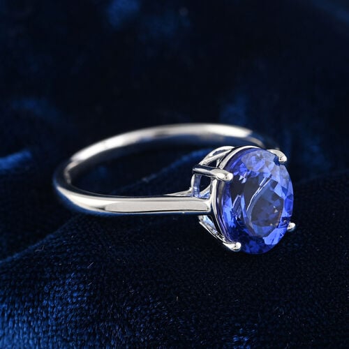 Rhapsody AAAA Tansanit. Weißer Diamant Ring. zertifiziert und geprüft. 950 Platin (Größe 17.00) ca. 2.90 ct image number 1