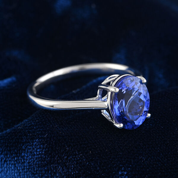 Rhapsody AAAA Tansanit. Weißer Diamant Ring. zertifiziert und geprüft. 950 Platin (Größe 17.00) ca. 2.90 ct image number 1