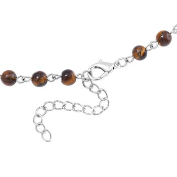 Tigerauge Halskette ca. 45 cm+ 5 cm Extender, ca. 95.00 ct