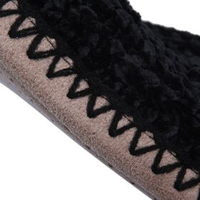 Hausschuhe mit Fellfutter, Gr&ouml;&szlig;e S, Schwarz