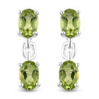 Grüne Peridot-Ohrringe, 925 Silber ca. 1,99 ct