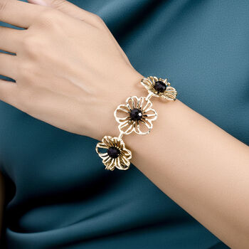 Lila Kristall Armband ca. 19 cm + 5 cm Extender, Gelb