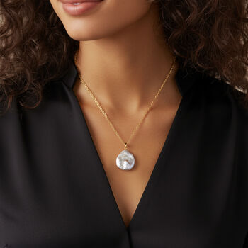 AAA Lila S&uuml;&szlig;wasser Perle Anh&auml;nger mit Kette, ca. 50 cm 316L Edelstahl goldfarben