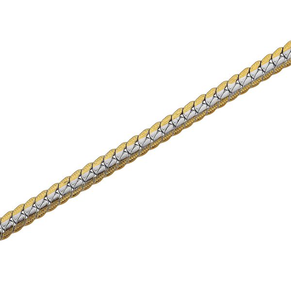 Flache Panzer zweifarbige Halskette, 50+5 cm image number 3