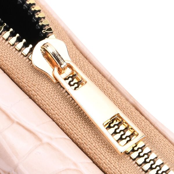 Elegante Geldbörse mit Krokoprägung, RFID-Schutz, 14,5×9,5cm, Beige image number 8