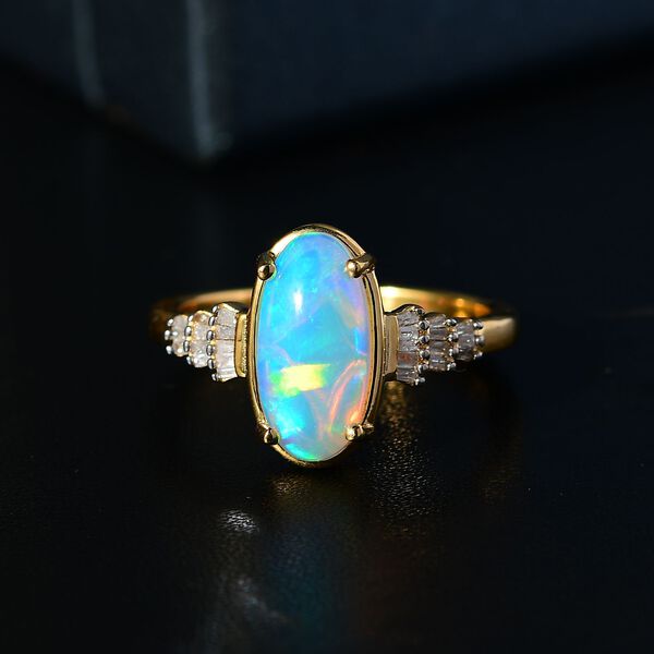 AA Natürlicher, äthiopischer Welo Opal und Diamant Ring - 2,42 ct. image number 3