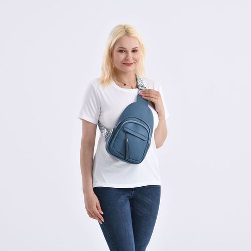 PU Brusttasche, 19x10x30cm, Blau image number 1