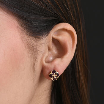 D'Joy AA nat&uuml;rlicher Rhodolith Granat Ohrringe - 2,30 ct.