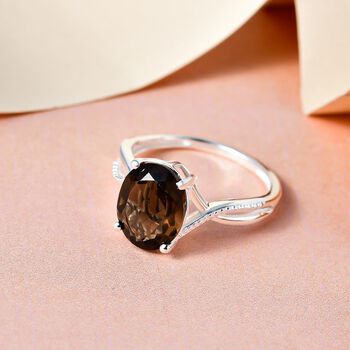Rauchquarz-Ring, 925 Silber, ca. 2,42 ct