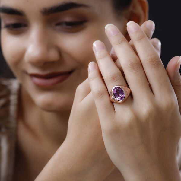 Patroke Triplette Quarz und weißer Zirkon Ring, 925 Silber rosévergoldet (Größe 19.00) ca. 6.22 ct image number 3