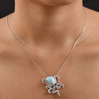 GP Trionfo Kollektion - Larimar, schwarzer Spinell und blauer Saphir Anh&auml;nger mit 45cm Kette - 6,27 ct.