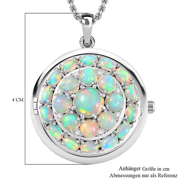 2 in 1 EON Opal und Zirkon-Cluster-Anhänger mit Taschenuhr - 7,90 ct. image number 10