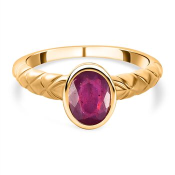 Afrikanischer Rubin Ring, 925 Silber vergoldet, ca. 1,85 ct