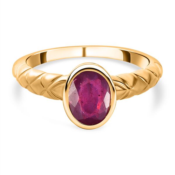 Afrikanischer Rubin Ring, 925 Silber vergoldet, ca. 1,85 ct