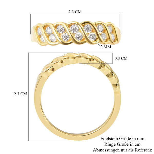 Moissanit Ring 925 Silber Vermeil YG ca. 0.3 image number 7